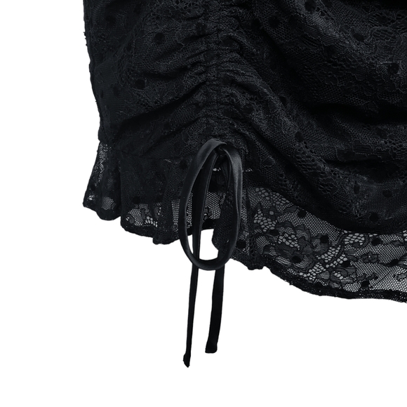 Majorelle Womens Sienna Long Sleeve Black Lace Dot Mini Dress Size M NWT - Picture 5 of 8